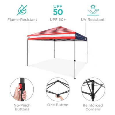 American Flag 10x10ft Easy Setup Pop Up Canopy Tent