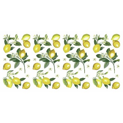 Lemon Peel and Stick Giant Wall Decal - RoomMates: Citrus Decor, Vinyl, Self-Adhesive, 40pc