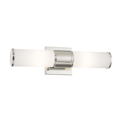 Polished Nickel 2-Light Vanity with Satin Opal Glass