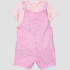 Carter's Just One You® Baby Girls' Geo Shortalls - Purple - 3 of 4
