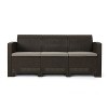 67.7" Outdoor 3-Seater Faux Wicker Rattan Style Sofa with Water Resistant Cushions - 4 of 4