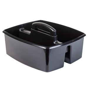 Storex Large Caddy, Black (Pack of 6) - 1 of 1