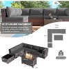 ALAULM Outdoor Patio Furniture Set Outdoor Sectional Rattan Sofa Set Brown Manual Wicker Patio Conversation Set with Cushions - 2 of 4