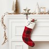 20" Plaid Monogram Christmas Holiday Stocking with Faux Fur Cuff Red/Green/White - Wondershop™ - 2 of 3