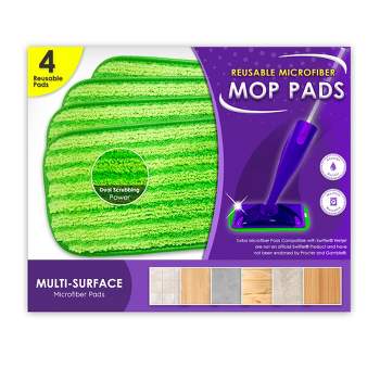 Turbo Mops Microfiber Mop Pads - 12-Inch Refills for Hardwood Floors - Compatible W/ Swiffer Wet Jet, Bona and Other Mops