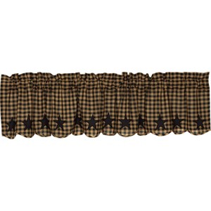 Black Star Scalloped Valance 16x72 - 1 of 4
