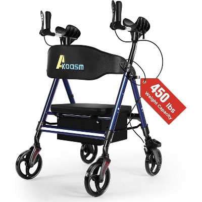 Lycvki Heavy Duty Foldable Rollator Walkers for Seniors with Adjustable Padded Seat and Handle