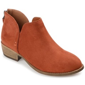 Journee Collection Womens Livvy Back Heel Zip Stacked Heel Booties - 1 of 4