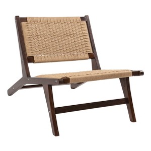 JONATHAN Y Parker Mid-Century Modern Woven Seagrass Wood Armless Indoor Lounge Chair - 1 of 4