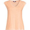 Lands' End Women's Linen Blend Cap Sleeve Gathered Shoulder Tee - 3 of 3