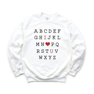 Simply Sage Market Women's Graphic Sweatshirt Alphabet I Love You - 1 of 3