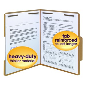 Smead Fastener File Folder, 2 Fasteners, 2/5-Cut Tab Right of Center Position, Letter Size, Kraft, 50 per Box (14882) - 1 of 4