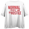 Dexter “Normal People Are So Hostile” Women’s White Double-Sided Cropped Tee - 3 of 4