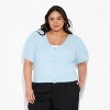 Women's Puff Short Sleeve V-Neck Cardigan - Wild Fable™ - 2 of 3