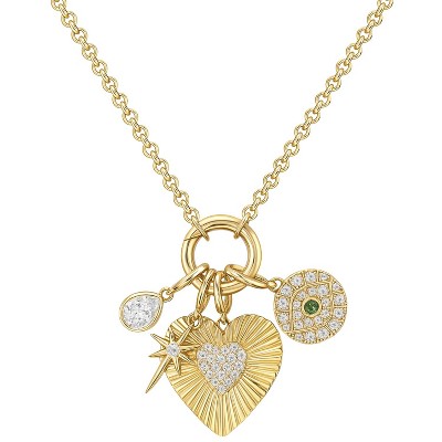 Gold Copper Multi - Charm Classic Women's Necklace