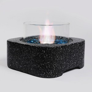 Mondawe Indoor And Outdoor Tabletop Fire Pit,Non Smoke Basin With Glass Windproof Cover - 1 of 4