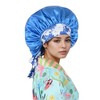 Anna-Kaci Women Silk Bonnet for Sleeping Satin Lined Hair Bonnet with Floral Tie Band for Curly Hair Protection - 3 of 4