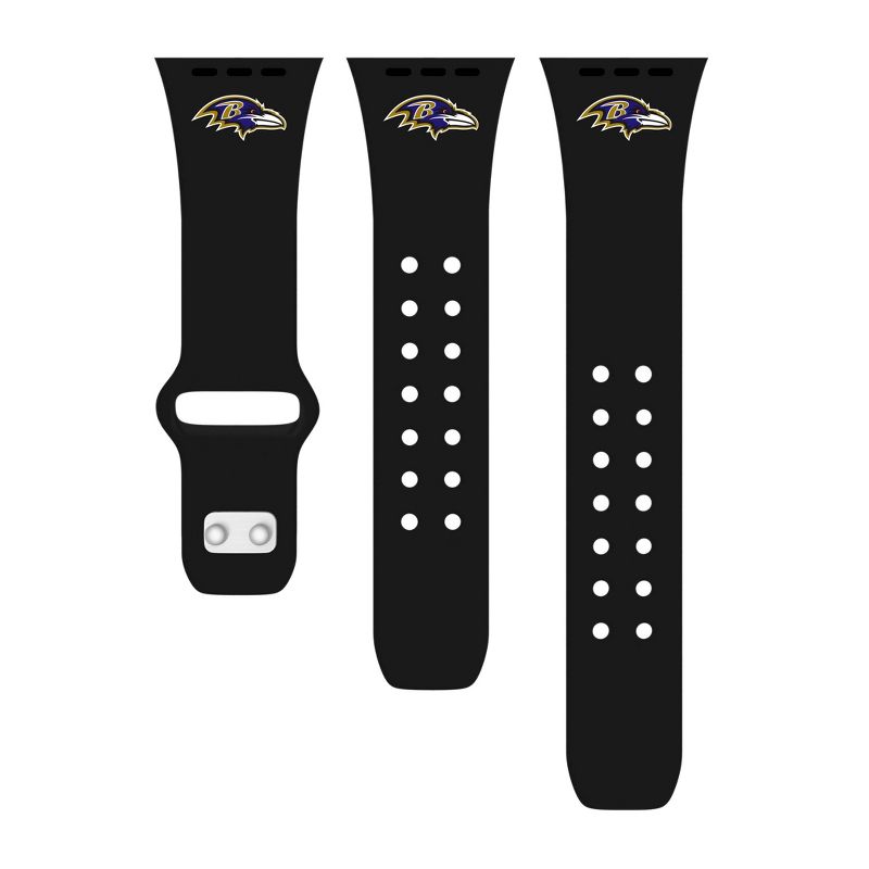NFL Baltimore Ravens Apple Watch Compatible Silicone Band - Black
, 2 of 4