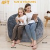 Bean Bag Covers Only, Adult Bean Bag Chair Cover No Filler, Round Soft Fluffy Faux Fur Beanbag Lazy Sofa Bed Cover - 4 of 4