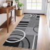 Modern Abstract Washable Area Rug, Non-Slip Stain-Resistant Low Pile Accent Carpet for Living Room, Bedroom, or Dining Room, Turquoise - 2 of 4