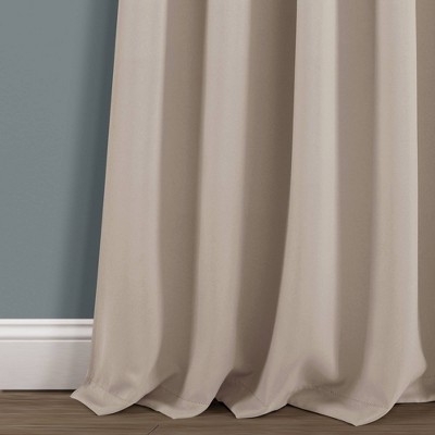 Wheat Polyester Blackout Tab Top Curtain Panels, Set of 2