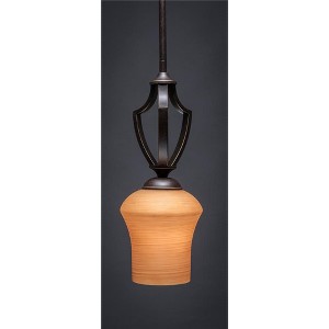 Toltec Lighting Zilo 1 - Light Pendant in  Dark Granite with 5.5" Zilo Cayenne Linen  Shade - 1 of 1