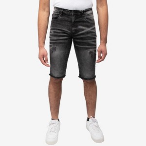RAW X Men's Denim Shorts, Rips Distress Frayed Cut Off Slim Fit Jeans Short - 1 of 4