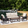 YARDSIGHT 4-Piece Outdoor Wicker Patio Furniture Set with 3-Seat Sofa, 2 Armchairs and Coffee Table, Thick Cushions Included - 2 of 4