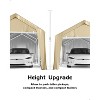 10'x20' Heavy Duty Wind-Resistant Carport, Reinforced Portable Garage Shelter with 180g PE Canopy and Dual Doors, All-Weather Protection for Trucks - 2 of 4