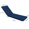 FURNIinspire Outdoor Seat Cushions 2PCS Patio Lounge Chair Cushion Replacement, Outdoor Chair Cushion, Removable Cover, Dark Blue, 74.4"*22.05"*2.76" - 3 of 4