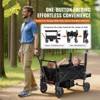 Wagon Stroller for 2 Kids, Push-Pull Collapsible Quad Stroller with Canopy, Adjustable Handle and Brake Wheels - 4 of 4