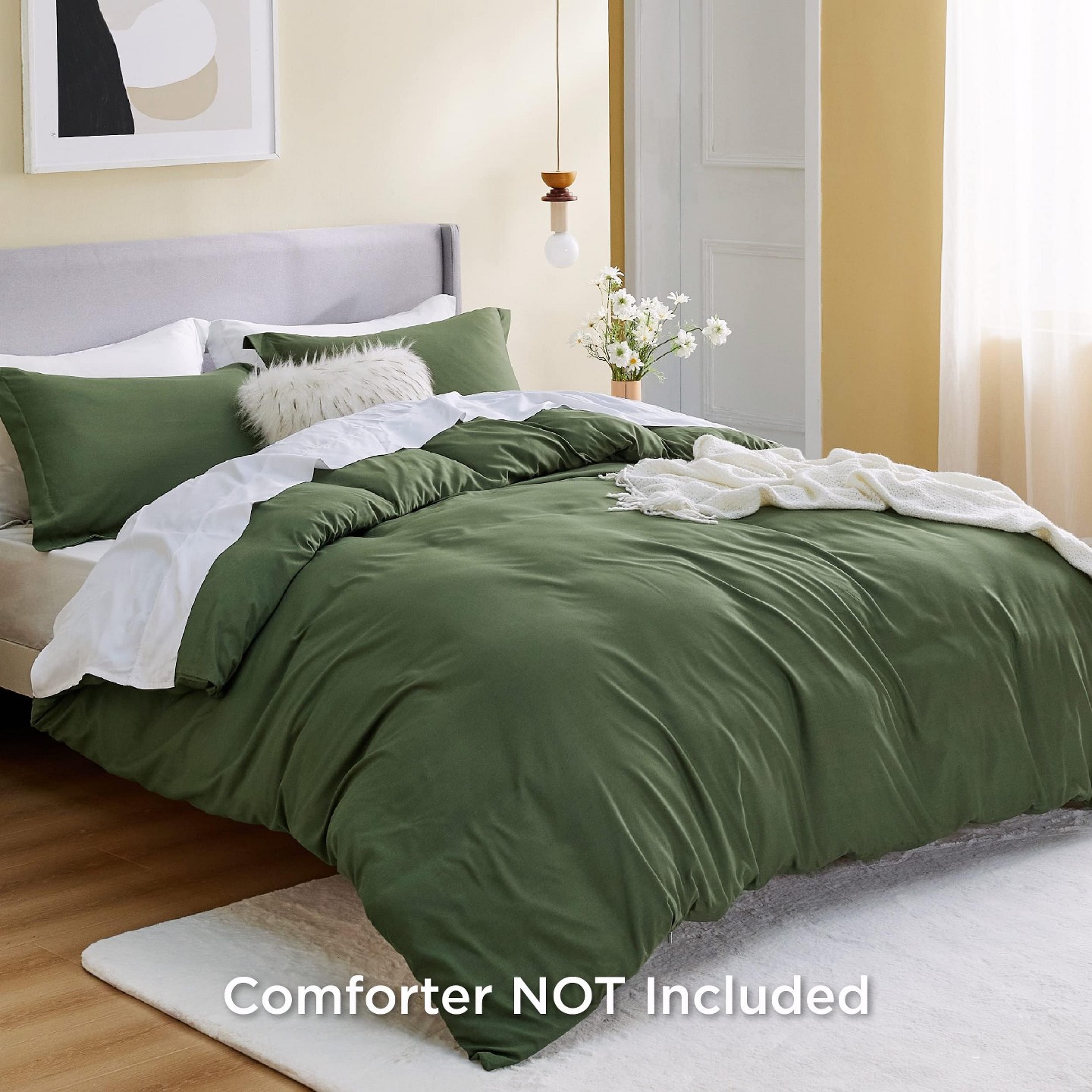 Постельное бельё Bedsure Duvet Cover Queen - Soft Double Brushed Bedding Set for All Season, Zipper Closure, 3 Pieces(1 Duvet Cover & 2 Pillow Shams, NO Comforter) — фото 2