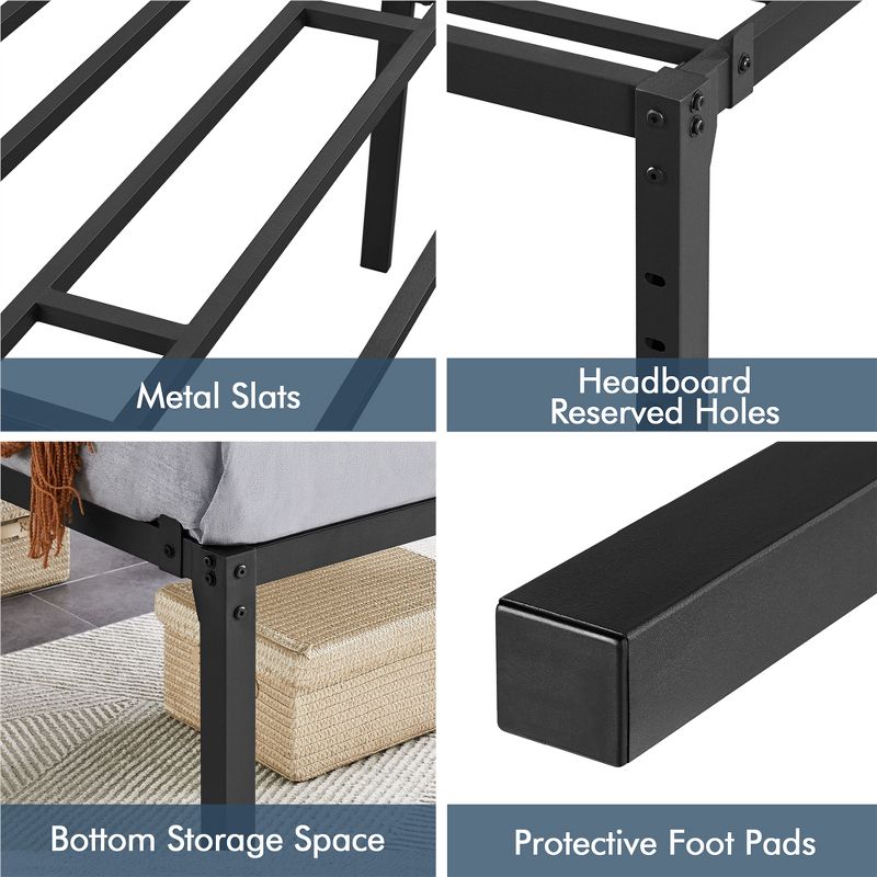 Yaheetech Metal Platform Bed Frame with Heavy Duty Steel Slat Support, 5 of 11