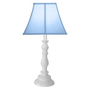 White Resin Table Lamp - Light Blue (Lamp Only)