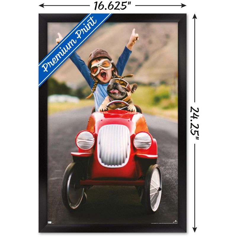 Trends International Avanti - Kid and Dog in Go-Kart Framed Wall Poster Prints, 3 of 7