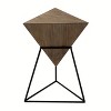 HDZNVF 1pc Farmhouse Style Geometric End Table, Pyramid Side Table Plant Stand - 4 of 4