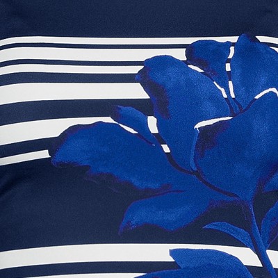 blue stripe floral placement