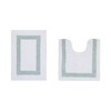 Hotel 2 PC Bath Rug 100% Premium Cotton Tufted Weave Two Tone Reversible Bathroom Rug, Super Soft Absorbent, Machine Washable Bath Mat - 2 of 4