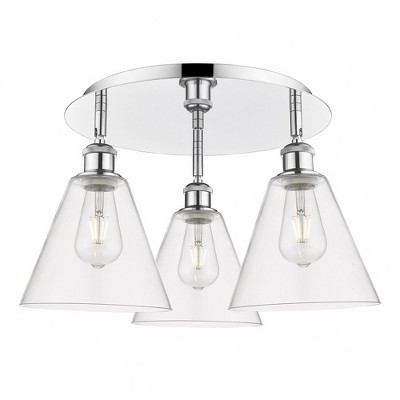 Berkshire - 3 Light Flush Mount In Industrial Style-10.5 Inches Tall and 19.75 Inches Wide