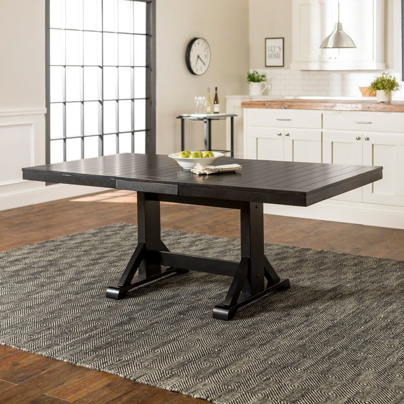 77&#34; Wood Extendable Dining Table Antique Black - Saracina Home, 3 of 8