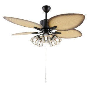 YIYIBYUS 52In 5-Blade Palm Island Bronze Tropical Reversible Ceiling Fan with Remote - 1 of 4