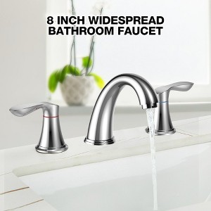 Whizmax Bathroom Faucet,8 Inch Bathroom Faucets for Sink 3 Hole, Widespread Bathroom Faucet with Pop up Drain and cUPC Lead-Free Hose - 1 of 4