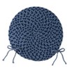 USA-Made Wool Braided Virginia Chair Pad, 15" dia. - Midnight - 2 of 3