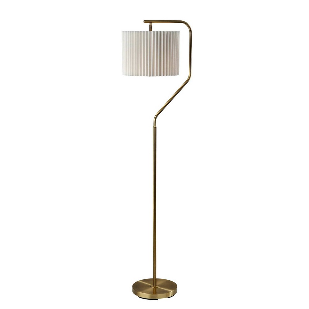 Photos - Floodlight / Street Light Adesso Evan Floor Lamp Antique Brass 