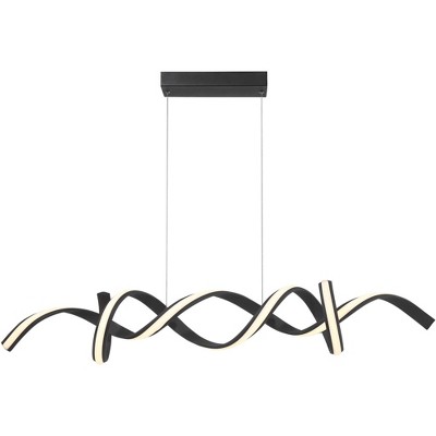 Helix Black Spiral LED Island Pendant Chandelier