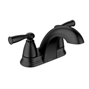 Moen Banbury Matte Black Centerset Bathroom Sink Faucet 4 in. Model No. 84942BL - 1 of 2