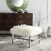 Horace Faux Sheepskin Square Bench - White - Safavieh - 2 of 4