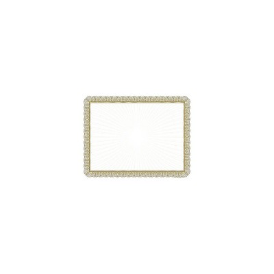 Masterpiece Studios Value Certificates 8.5" x 11" Metallic Gold 100/Pack (961035S)