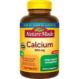 Nature Made Calcium 600mg with Vitamin D3 Supplement for Bone Support Tablets - 200ct
