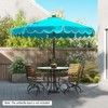Tangkula 9.3 FT Solar Patio Umbrella w/ 32 LED Lights & Vented Top & Ruffles - 2 of 4